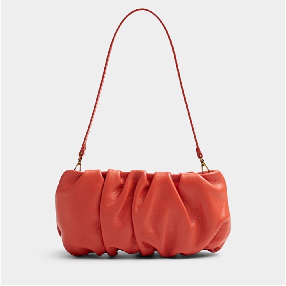 Staud Bean Pleated Baguette Bag - Red